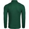 COOFANDY Men’s Slim Fit Turtleneck Sweaters Casual Cable Knitted Soft Pullover Sweaters(Green)