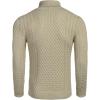 COOFANDY Men’s Slim Fit Turtleneck Sweaters Casual Cable Knitted Soft Pullover Sweaters(Khaki)