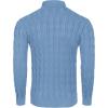COOFANDY Men’s Slim Fit Turtleneck Sweaters Casual Cable Knitted Soft Pullover Sweaters(Light Blue)