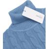 COOFANDY Men’s Slim Fit Turtleneck Sweaters Casual Cable Knitted Soft Pullover Sweaters(Light Blue)