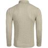 COOFANDY Men’s Slim Fit Turtleneck Sweaters Casual Cable Knitted Soft Pullover Sweaters(Light Khaki)