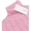 COOFANDY Men’s Slim Fit Turtleneck Sweaters Casual Cable Knitted Soft Pullover Sweaters(Light Pink)