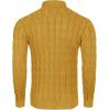 COOFANDY Men’s Slim Fit Turtleneck Sweaters Casual Cable Knitted Soft Pullover Sweaters(Light Yellow)