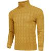 COOFANDY Men’s Slim Fit Turtleneck Sweaters Casual Cable Knitted Soft Pullover Sweaters(Light Yellow)