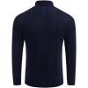 COOFANDY Men’s Slim Fit Turtleneck Sweaters Casual Cable Knitted Soft Pullover Sweaters(Navy Blue)