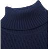 COOFANDY Men’s Slim Fit Turtleneck Sweaters Casual Cable Knitted Soft Pullover Sweaters(Navy Blue/White Stripes)