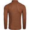 COOFANDY Men’s Slim Fit Turtleneck Sweaters Casual Cable Knitted Soft Pullover Sweaters(Red Bronze)