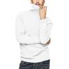 COOFANDY Men’s Slim Fit Turtleneck Sweaters Casual Cable Knitted Soft Pullover Sweaters(White)