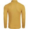 COOFANDY Men’s Slim Fit Turtleneck Sweaters Casual Cable Knitted Soft Pullover Sweaters(Yellow)