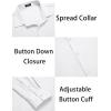 COOFANDY Men’s Stretch Dress Shirts Wrinkle Free Long Sleeve Button Down Shirts Business Casual Button Up Shirt White