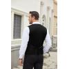 COOFANDY Men’s Suit Vest Slim Fit Formal Dress Waistcoat Casual Business Vests for Suit or Tuxedo(A-black)