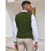 COOFANDY Men’s Suit Vest Slim Fit Formal Dress Waistcoat Casual Business Vests for Suit or Tuxedo(Army Green)
