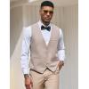 COOFANDY Men’s Suit Vest Slim Fit Formal Dress Waistcoat Casual Business Vests for Suit or Tuxedo(Beige)