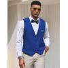 COOFANDY Men’s Suit Vest Slim Fit Formal Dress Waistcoat Casual Business Vests for Suit or Tuxedo(Blue)