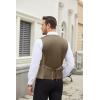 COOFANDY Men’s Suit Vest Slim Fit Formal Dress Waistcoat Casual Business Vests for Suit or Tuxedo(Camel)