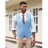 COOFANDY Men’s Suit Vest Slim Fit Formal Dress Waistcoat Casual Business Vests for Suit or Tuxedo(Clear Blue)