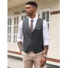 COOFANDY Men’s Suit Vest Slim Fit Formal Dress Waistcoat Casual Business Vests for Suit or Tuxedo(Dark Gray)