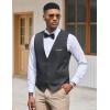 COOFANDY Men’s Suit Vest Slim Fit Formal Dress Waistcoat Casual Business Vests for Suit or Tuxedo(Dark Gray)
