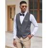 COOFANDY Men’s Suit Vest Slim Fit Formal Dress Waistcoat Casual Business Vests for Suit or Tuxedo(Dark Heather Gray)