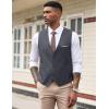 COOFANDY Men’s Suit Vest Slim Fit Formal Dress Waistcoat Casual Business Vests for Suit or Tuxedo(Dark Heather Gray)