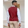 COOFANDY Men’s Suit Vest Slim Fit Formal Dress Waistcoat Casual Business Vests for Suit or Tuxedo(Dark Red)