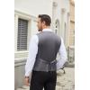 COOFANDY Men’s Suit Vest Slim Fit Formal Dress Waistcoat Casual Business Vests for Suit or Tuxedo(Gray)