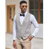 COOFANDY Men’s Suit Vest Slim Fit Formal Dress Waistcoat Casual Business Vests for Suit or Tuxedo(Grey)