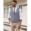 COOFANDY Men’s Suit Vest Slim Fit Formal Dress Waistcoat Casual Business Vests for Suit or Tuxedo(Light Gray)
