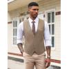 COOFANDY Men’s Suit Vest Slim Fit Formal Dress Waistcoat Casual Business Vests for Suit or Tuxedo(Light Khaki)