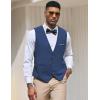 COOFANDY Men’s Suit Vest Slim Fit Formal Dress Waistcoat Casual Business Vests for Suit or Tuxedo(Peacock Blue)