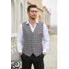 COOFANDY Men’s Suit Vest Slim Fit Formal Dress Waistcoat Casual Business Vests for Suit or Tuxedo(Plaid Grey)