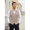 COOFANDY Men’s Suit Vest Slim Fit Formal Dress Waistcoat Casual Business Vests for Suit or Tuxedo(Plaid Khaki)