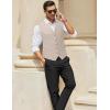 COOFANDY Men’s Suit Vest Slim Fit Formal Dress Waistcoat Casual Business Vests for Suit or Tuxedo(Plaid Khaki)