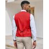 COOFANDY Men’s Suit Vest Slim Fit Formal Dress Waistcoat Casual Business Vests for Suit or Tuxedo(Red)