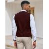 COOFANDY Men’s Suit Vest Slim Fit Formal Dress Waistcoat Casual Business Vests for Suit or Tuxedo(Wine Red)