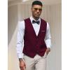 COOFANDY Men’s Suit Vest Slim Fit Formal Dress Waistcoat Casual Business Vests for Suit or Tuxedo(Wine Red)