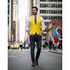COOFANDY Men’s Suit Vest Slim Fit Formal Dress Waistcoat Casual Business Vests for Suit or Tuxedo(Yellow)