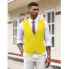 COOFANDY Men’s Suit Vest Slim Fit Formal Dress Waistcoat Casual Business Vests for Suit or Tuxedo(Yellow)
