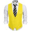 COOFANDY Men’s Suit Vest Slim Fit Formal Dress Waistcoat Casual Business Vests for Suit or Tuxedo(Yellow)