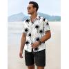 COOFANDY Men’s Summer Beach Outfits 2 Piece Short Sleeve Shirts and Shorts Vacation Texture Linen Sets for Men(Coconut Tree White)