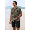 COOFANDY Men’s Summer Beach Outfits 2 Piece Short Sleeve Shirts and Shorts Vacation Texture Linen Sets for Men(Grey Green)