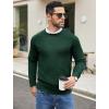 COOFANDY Mens Sweater Crewneck Pullover Long Sleeve Lightweight Sweater Plain Knit Silm Fit(Green)
