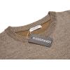 COOFANDY Mens Sweater Crewneck Pullover Long Sleeve Lightweight Sweater Plain Knit Silm Fit(White/Brown (Two-tone Colors))