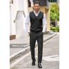 COOFANDY Men’s Sweater Vest V Neck Casual Sleeveless Knitted Button Cardigan Vest(Black)