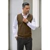COOFANDY Men’s Sweater Vest V Neck Casual Sleeveless Knitted Button Cardigan Vest(Brown)