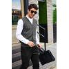 COOFANDY Men’s Sweater Vest V Neck Casual Sleeveless Knitted Button Cardigan Vest(Dark Grey)
