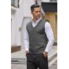 COOFANDY Men’s Sweater Vest V Neck Casual Sleeveless Knitted Button Cardigan Vest(Dark Grey)