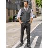 COOFANDY Men’s Sweater Vest V Neck Casual Sleeveless Knitted Button Cardigan Vest(Dark Grey)