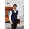COOFANDY Men’s Sweater Vest V Neck Casual Sleeveless Knitted Button Cardigan Vest(Navy Blue)