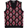 COOFANDY Men’s Sweater Vest V Neck Sleeveless Sweater Slim Fit Casual Knitted Pullover Sweater(Argyle Black Red)